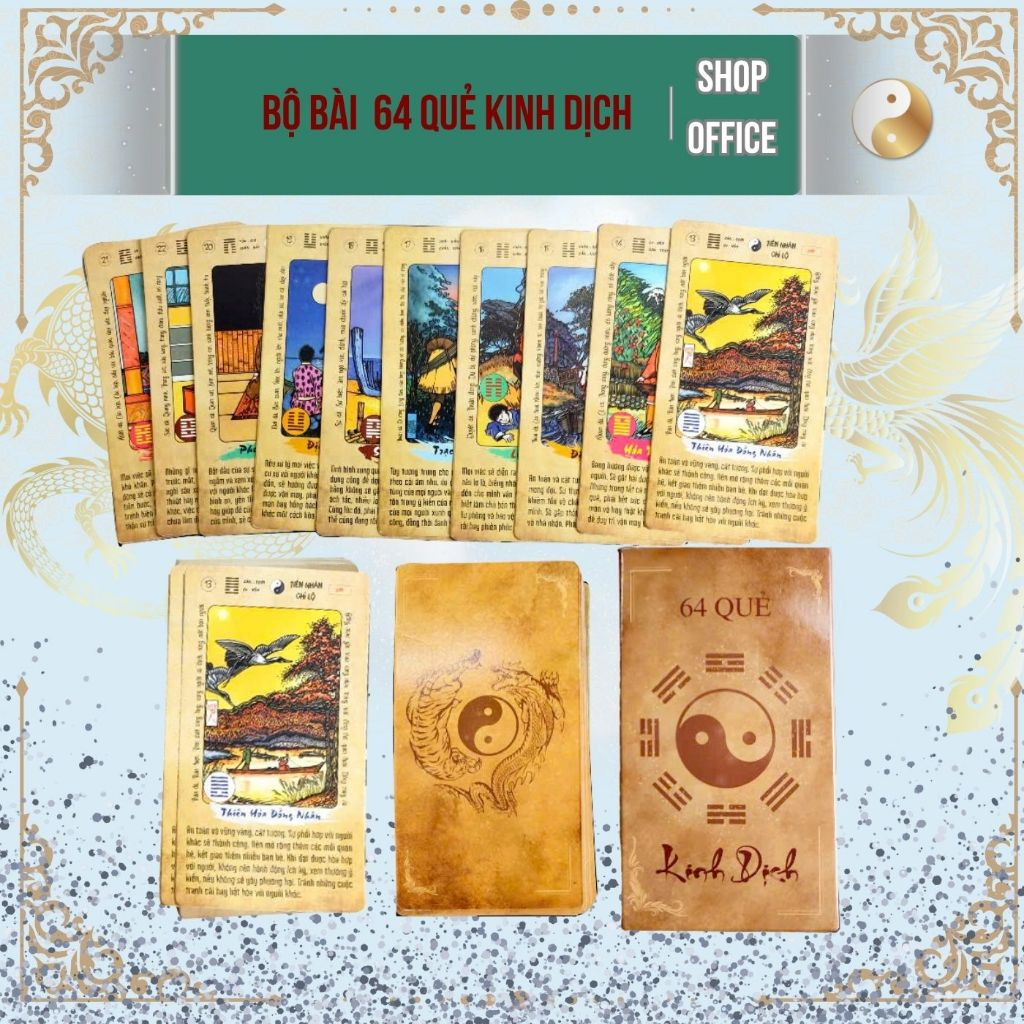 ชุดการ์ด 64-Card I Ching - ทดสอบตัวเองแบบโปร่งใส [ฟรีเหรียญ 2 เหรียญ & เอกสารการสนทนาละเอียด 104 หน้