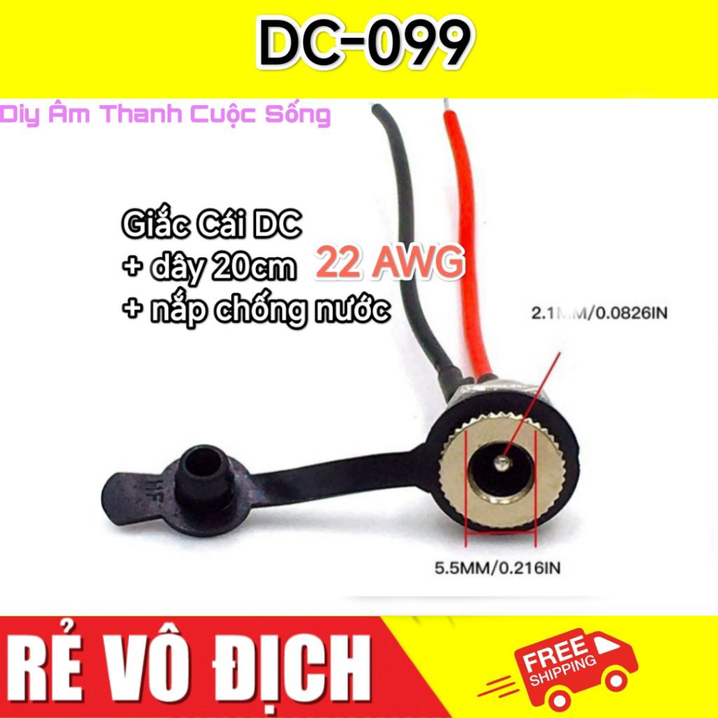 DC-099 AWG 20 ซม.หญิง DC แจ็คสายไฟและฝาครอบ Diy -