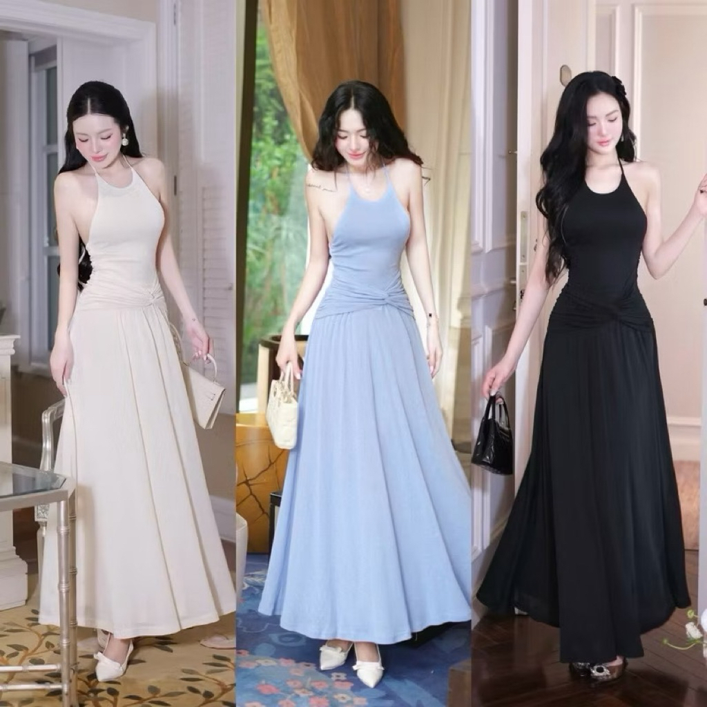 แม็กซี่เดรสคอบิดเว้าหลังสุดเซ็กซี่-Hkt2t-store