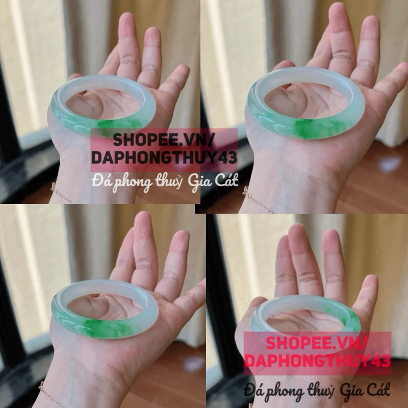 กําไลหยกขาวม่วงน้ําเงิน 53-57mm sdep vip สวย