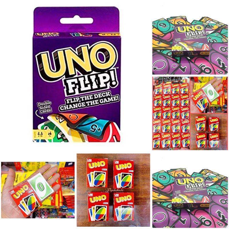 108 การ์ด UNO Deck, Mini UNO 4x5.5 (ซม.), UNO FLIP, UNO FLIP Face Boardgame Toy