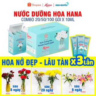 Freeship 20/50/100 gói Nước Dưỡng hoa Hana giúp hoa tươi lâu nở đẹp không gây thối nước