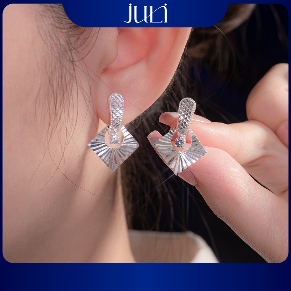 ต่างหูทองคําตัดเครื่อง 10 มิติ - เพชร 2ลี้ สําหรับผู้หญิง | นําสู่ผิวกระจ่างใส | ตลอดไป | KT1619 JUL