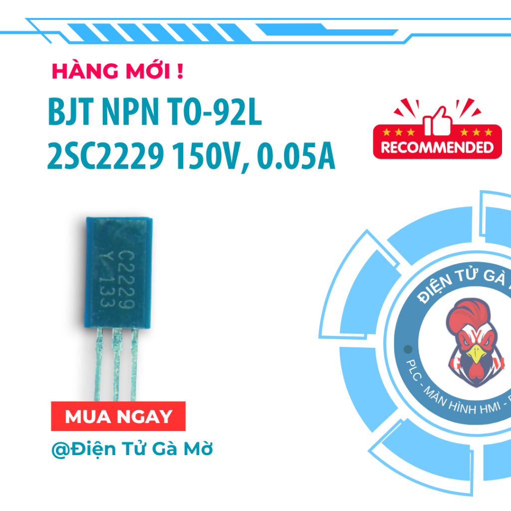 [1 CON] ทรานซิสเตอร์ NPN แรงดันสูง, 2SC2229 C2229 150V, 0.05A TO-92L นําเข้าใหม่