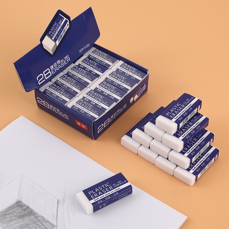 ยางลบดินสอและหมึก Deli - ลบทั้ง 2B Lead and Ballpoint Pen Ink Clean and Fewer Crumbs สําหรับนักเรียน