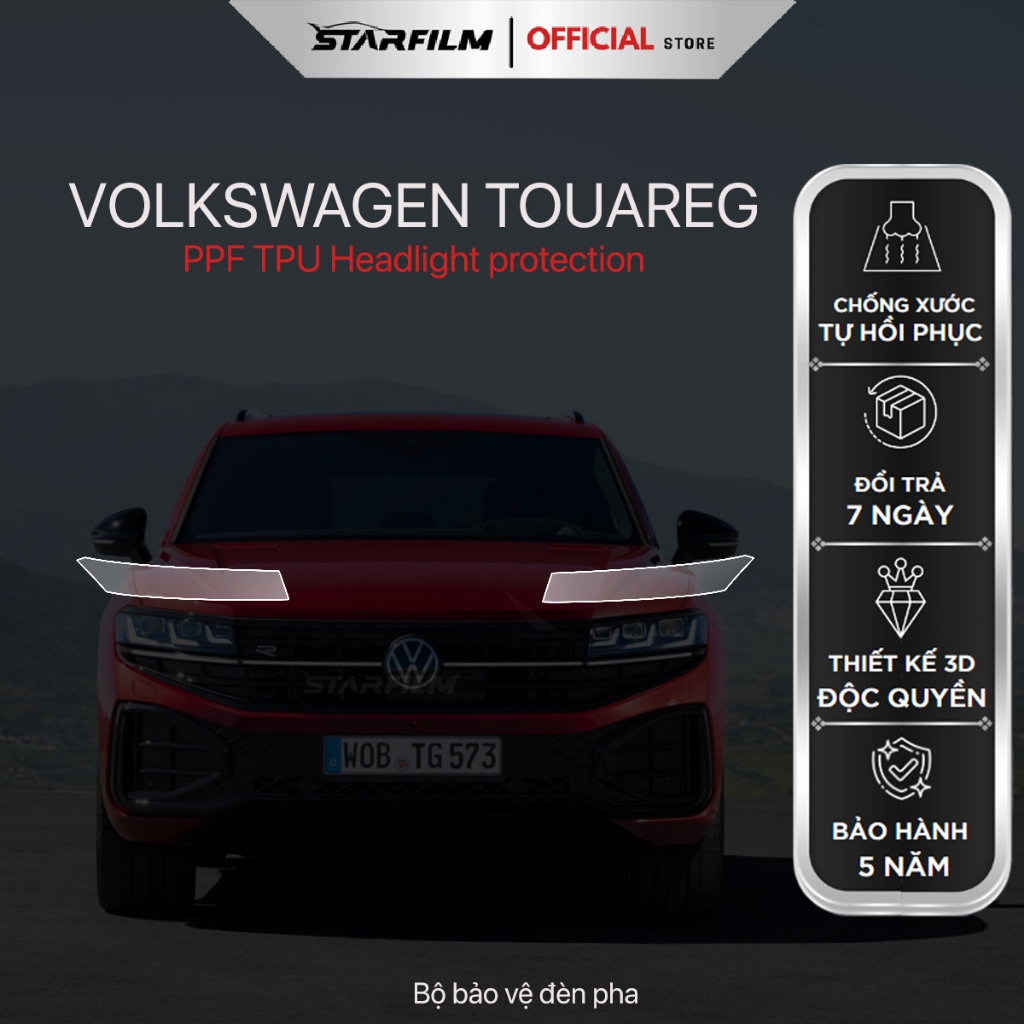 VOLKSWAGEN TOUAREG PPF TPU STARFILM ป้องกันไฟหน้า