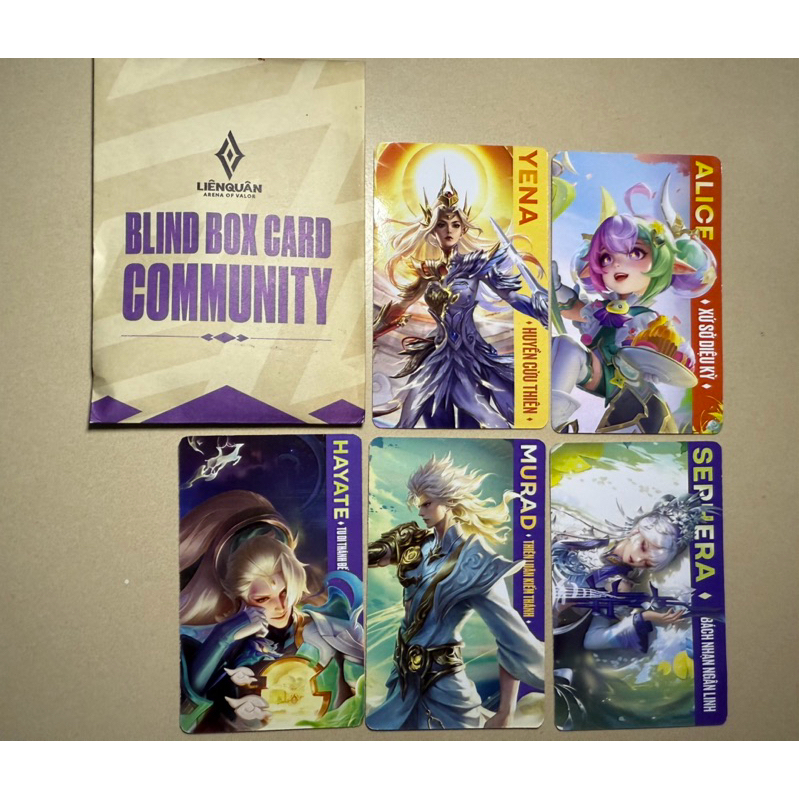 [ชุดการ์ด 5 ใบ] การ์ดมือถือ Lien Quan ทําจากกระดาษโดย GARENA