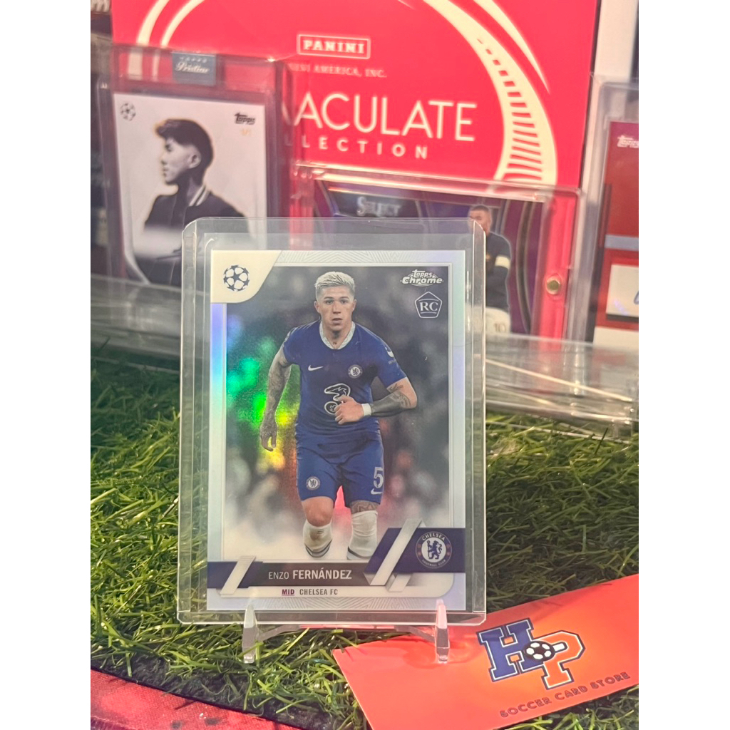 Enzo Fernandez RC Refractor Topps Chrome UCL 2022/23 การ์ดฟุตบอล