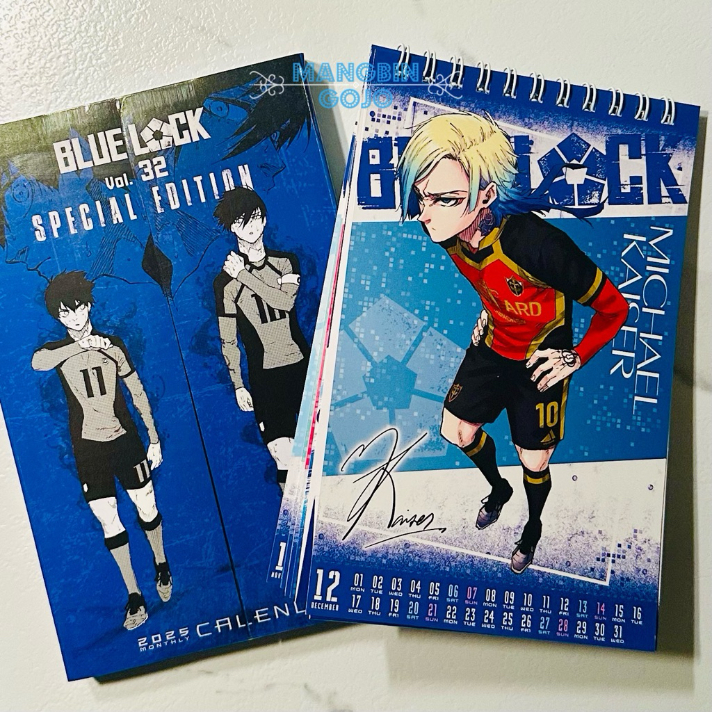 BLLK ของขวัญพิเศษ Blue Lock vol 32 - ปฏิทินโปสการ์ดตัวละคร Blue Lock 2025 - Blue lock