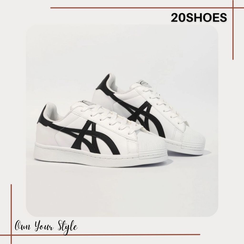 รองเท้าผ้าใบ Angel Shell รองเท้าผู้ชายและผู้หญิง Angel Shell สีขาว Basicc AG03 || 20shoes_store