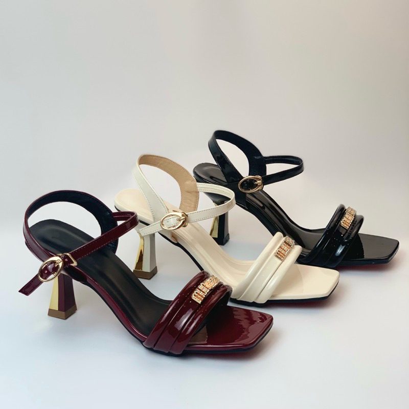 VYARA 7p office รองเท้าส้นสูงตัวอักษรสีทองของผู้หญิง[SDCV]