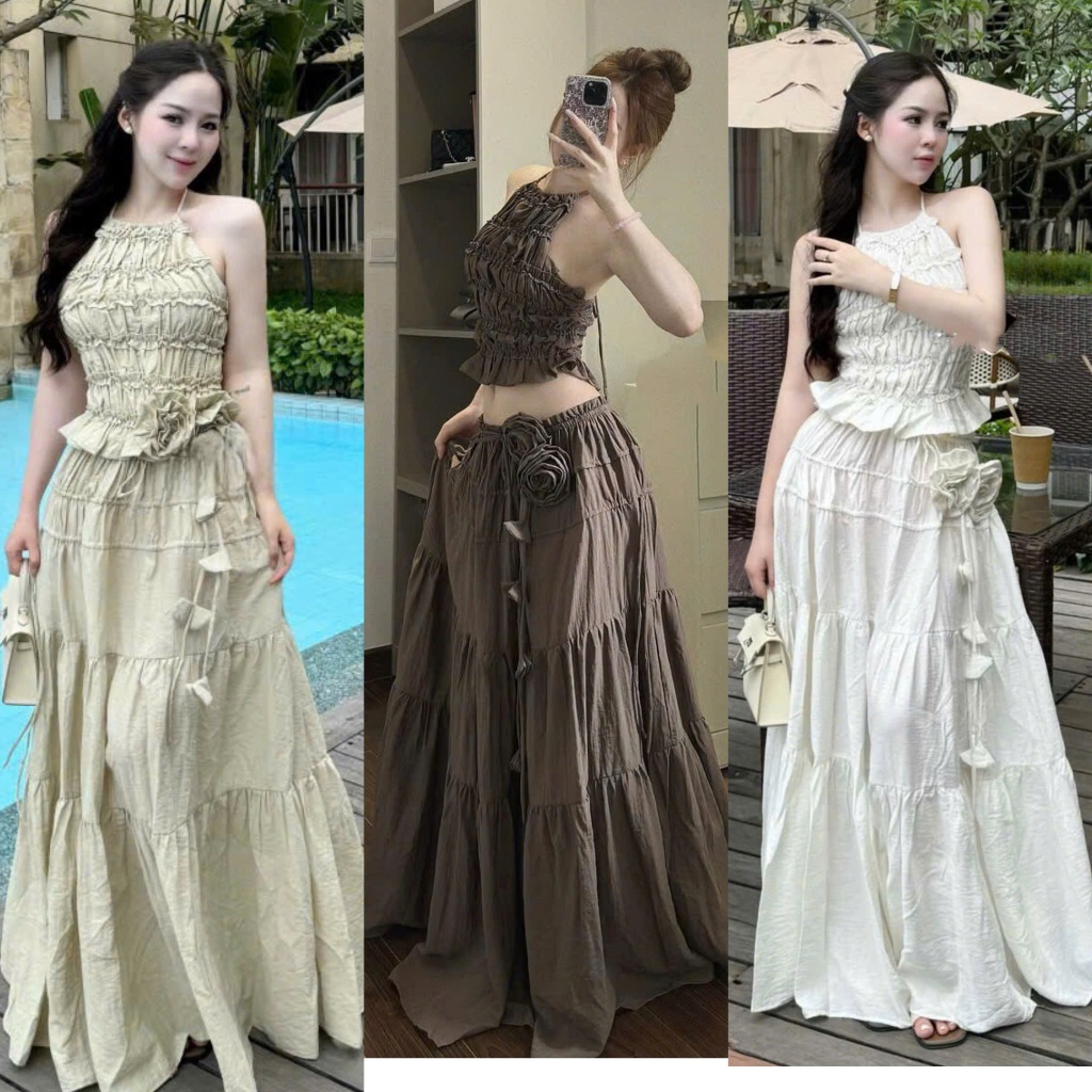 [ของใหม่]:ชุดเป้าก้อน 3 สี เสื้อชั้นในสตรีคอปกบางผสมกระโปรงบานหนาพร้อมเข็มกลัดดอกไม้ที่น่าสนใจ 2 ชิ้น (รวมรูปถ่ายจริง) โวลต์8