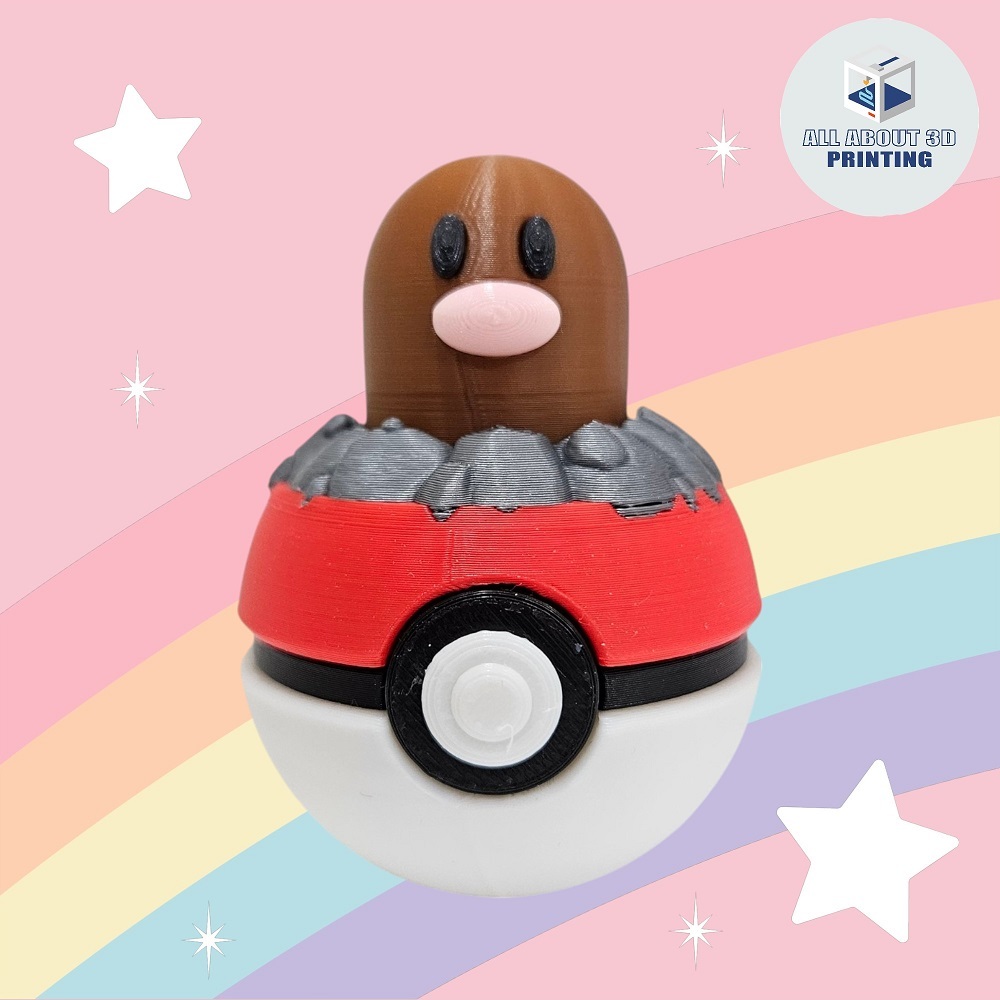 พวงกุญแจ CLICKY CLICKER - DIGDA POKEBALL - STESS REDUCE KEYCHAIN