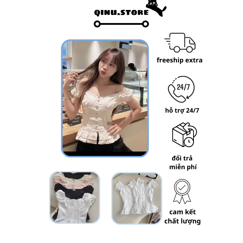 [INU.STORE] ชุดสตรีพร้อมแขนดึง, FLAWED HEARTNECKLACE WITH GENTLE WAIST TK01