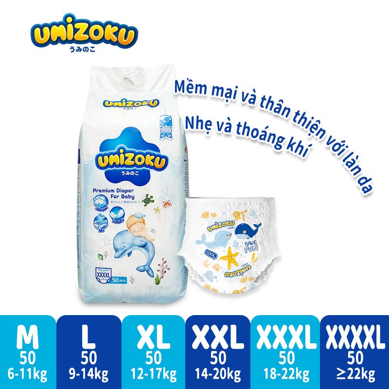 ผ้าอ้อม/ผ้าอ้อม & กางเกง UMIZOKU บางพิเศษระบายอากาศการดูดซึมสูงสุด – ขนาด S/M/L/XL/XXL/XXXL/XXXXL สํ