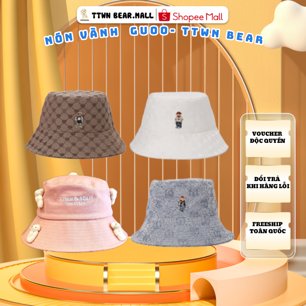 TTWN BEAR GUOO BEAR หมวกแฟชั่น unisex หลากสี ลาย BEAR ของแท้ไทย