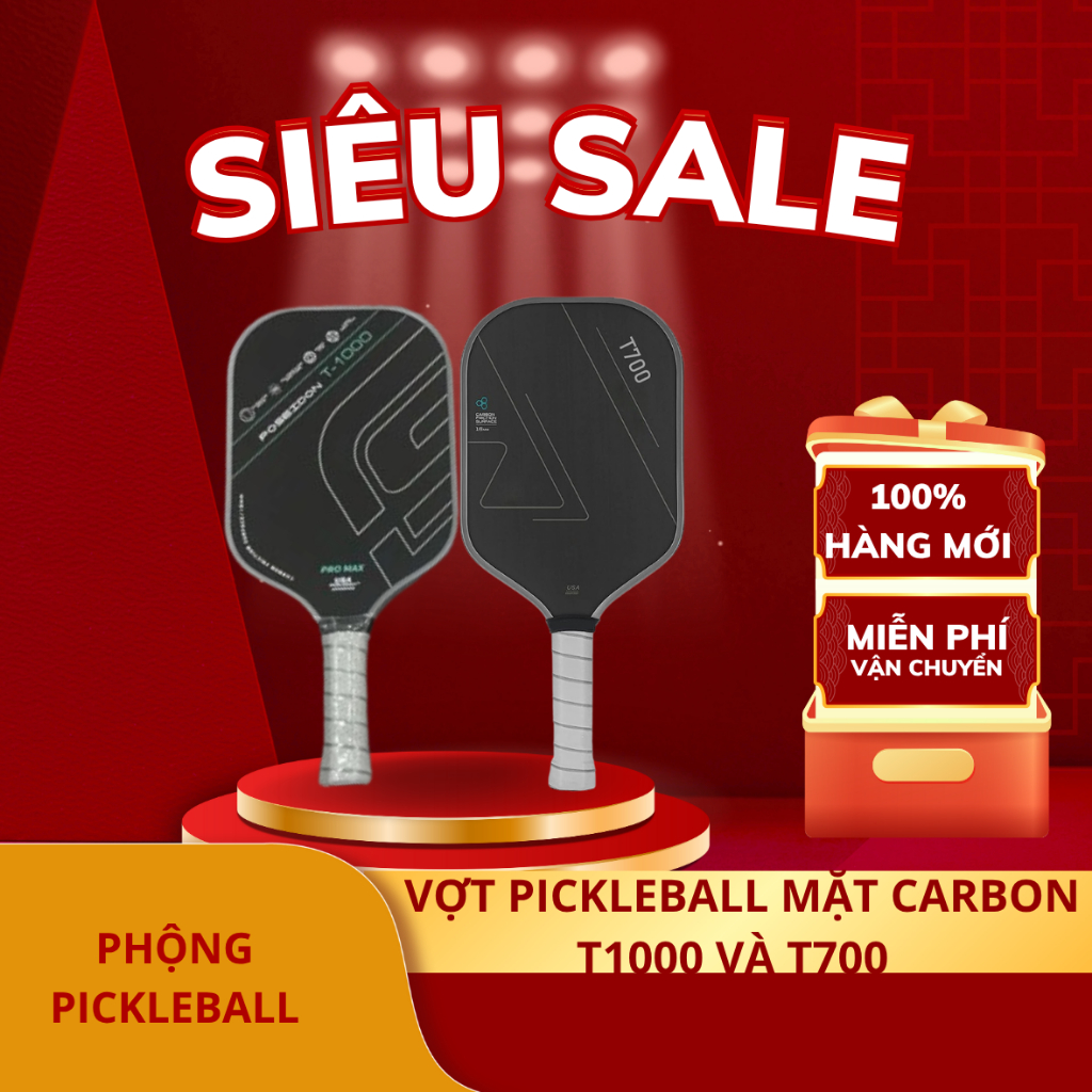 Pickleball Carbon T700, T1000 pro แร็กเก็ตพร้อมพื้นผิวแร็กเก็ตเคลือบคาร์บอน น้ําหนักเบาเป็นพิเศษ ผิว