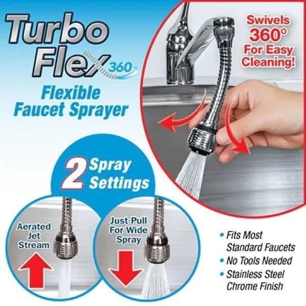 TURBO FLEX 360 DEGREE ROTATION PRESSURE FAUCET