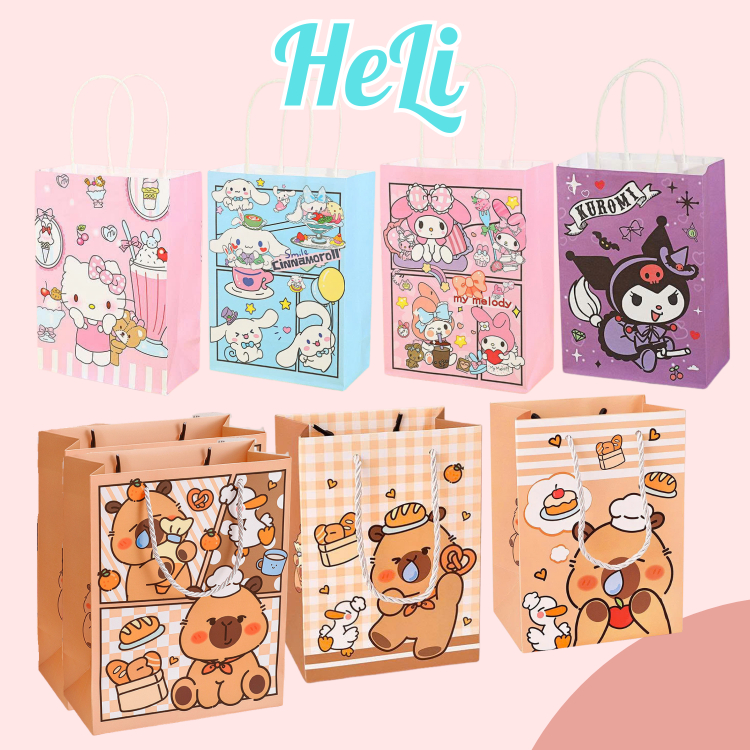 (COMBO of 5) CAPYBARA SANRIO BIRTHDAY GIFT PAPER BAG BIRTHDAY GIFT BAG