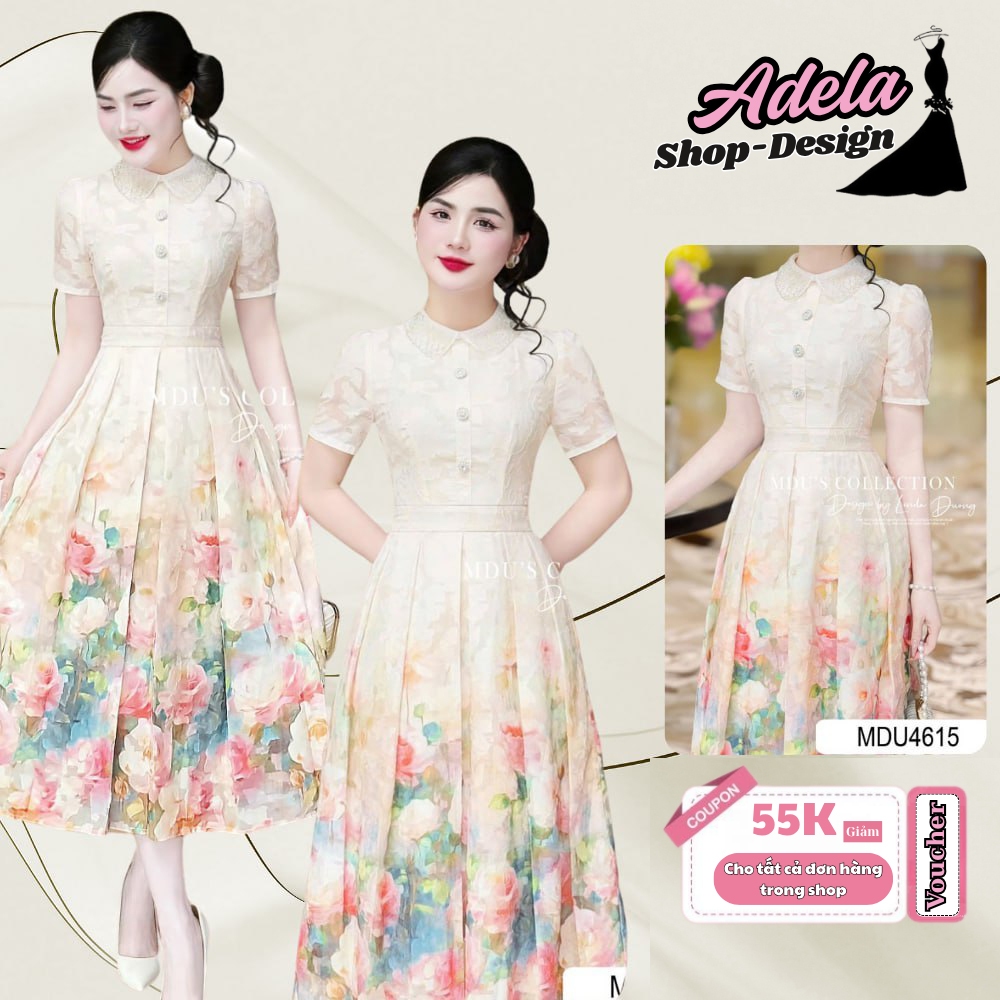 ออกแบบชุด MDU4615 ทําจากผ้าไหมอัดคุณภาพสูงพร้อมปกเสื้อหินและปุ่มประกายจาก MDU