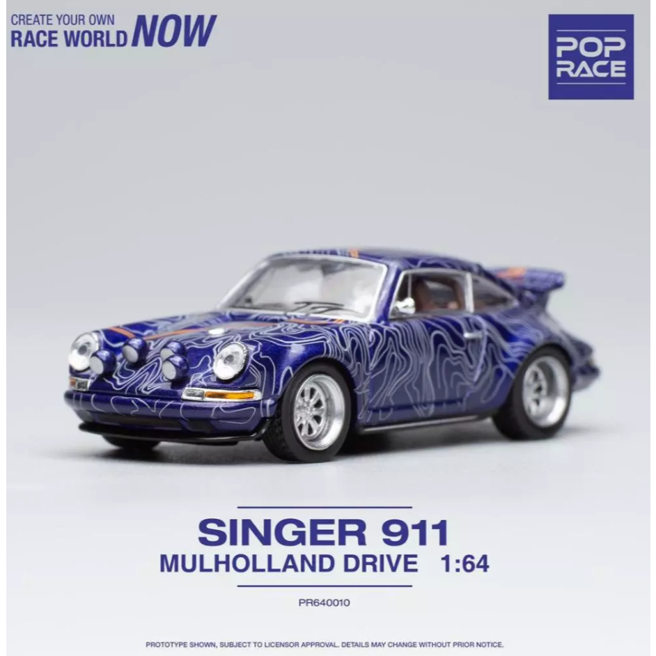 รถโมเดล Pop Race ของแท้ 1:64 สเกล Porche Singer 911, Honda Civic Type R, Porche 911 Type 964
