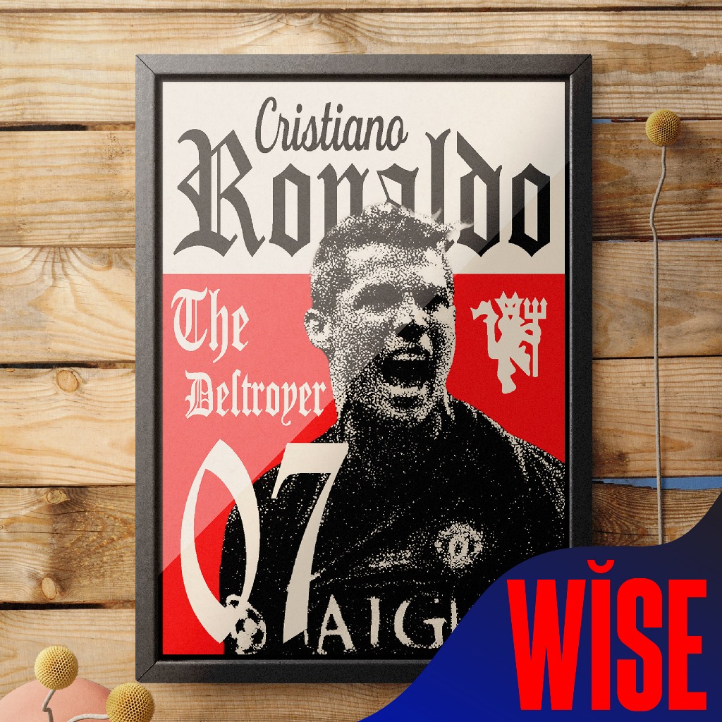 Cr7 Cristiano Ronaldo Football Wall Poster Frame - โปสเตอร์ WISE
