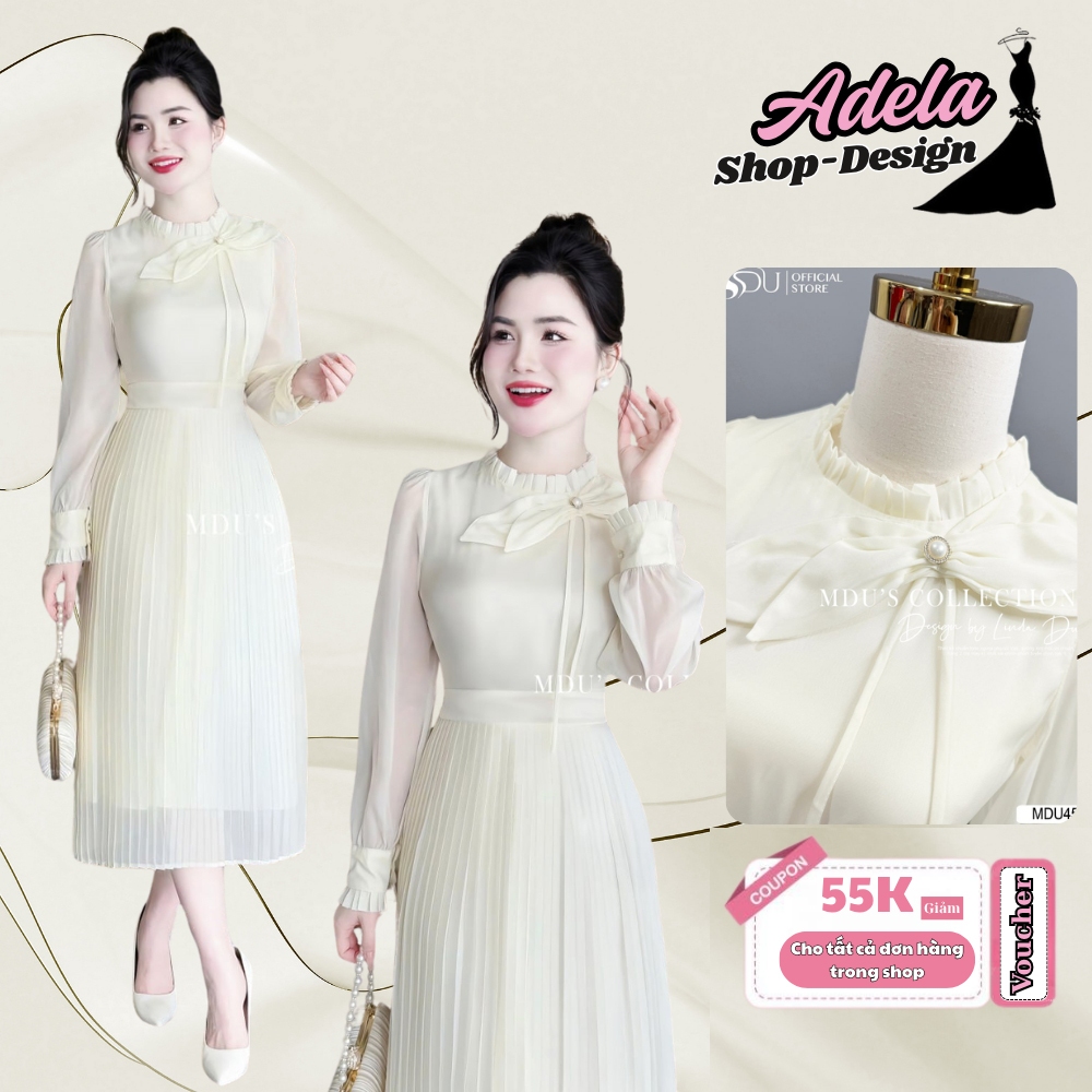 ออกแบบชุด MDU4575 แขนยาวทําจากผ้าไหมเงาคุณภาพสูงเพิ่มความอ่อนโยนและหรูหราดูจาก MDU