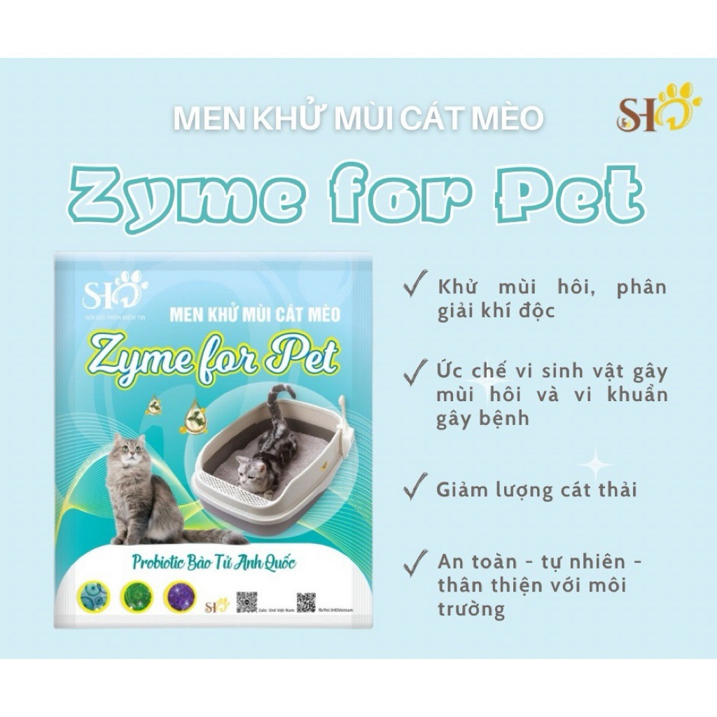 SHD Zyme 100g - แป้งกําจัดกลิ่นทรายแมว