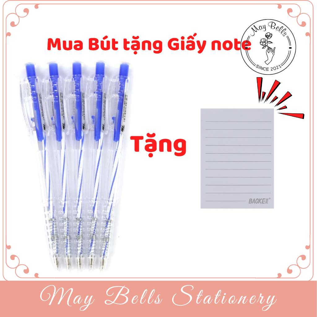 [GIVE NOTE] Combo of 5 Thien long Ballpoint Pens TL027 (น้ําเงิน แดง ดํา) ปลายปากกา 0.5 มม.