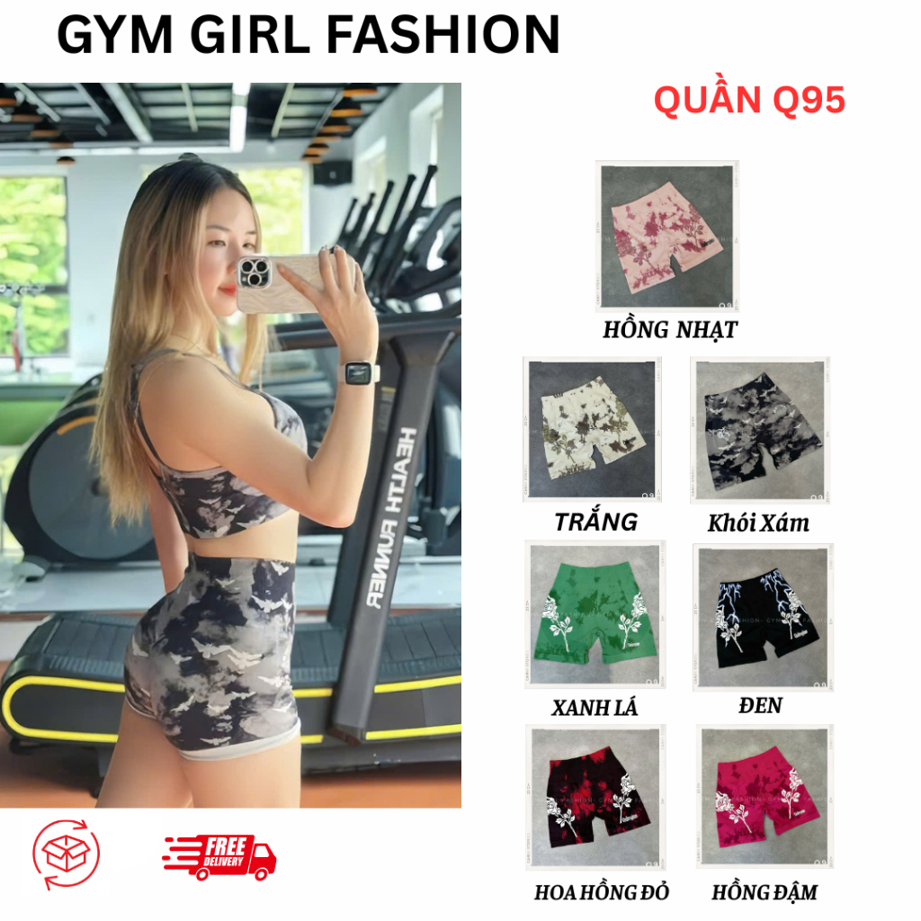 [ รุ่นใหม่ ] กางเกงขาสั้น Q95 Civilregime พร้อมลาย Splatter คุณภาพสูง กางเกงยิม แฟชั่น Yoga-G