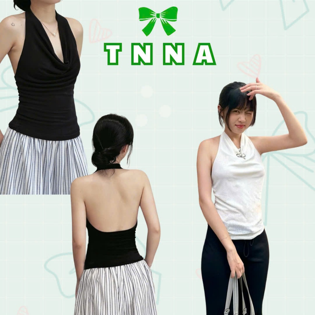 Tna_เสื้อยืดกระดาษคอปกรัดรูปเปิดหลังเหมาะกับชุดเท่และน่าค้นหาอะไรเสื้อกล้ามสําหรับฤดูร้อน