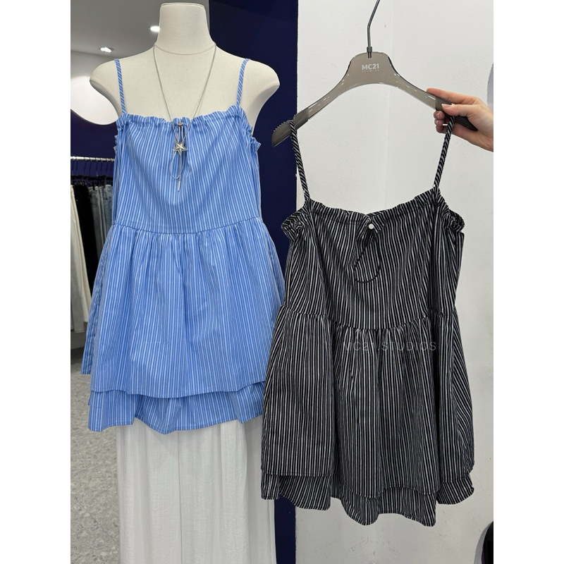 MC21.studios เสื้อเชิ้ตบาน 2 ชั้น ผ้าคอตตอนเนื้อนุ่มแท้ a4685