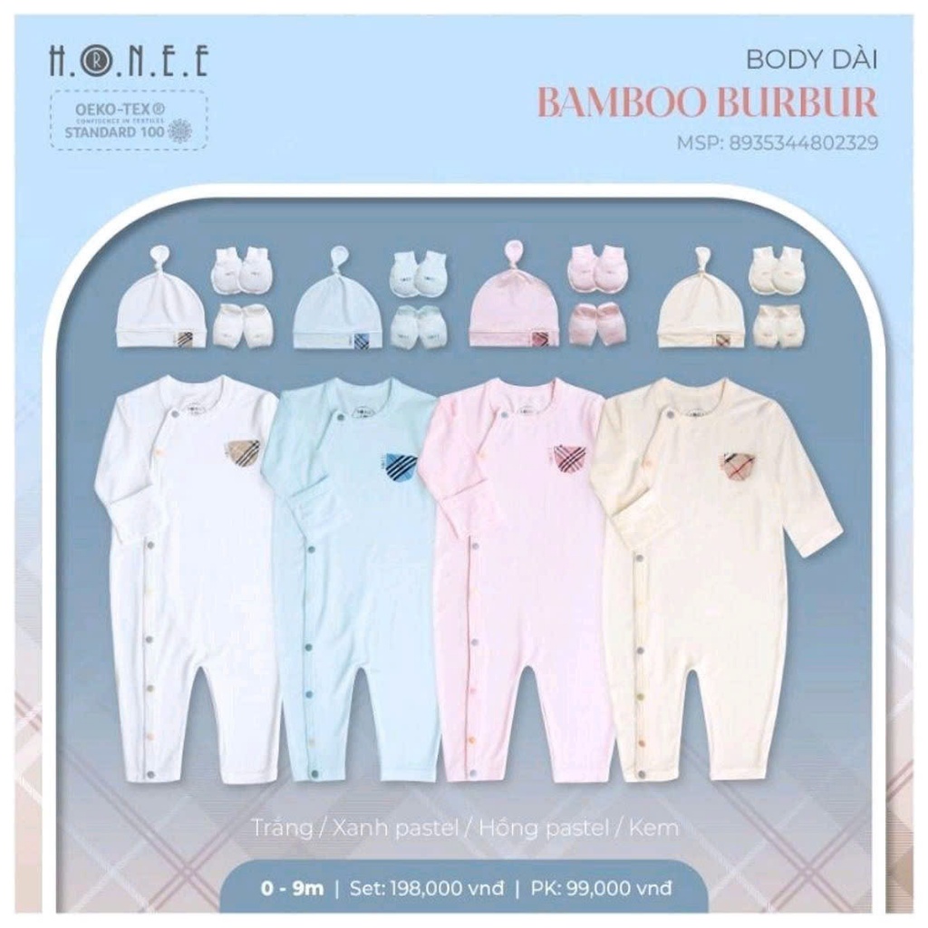 ชุดบอดี้สูทแขนยาวทารกแรกเกิด HONE ผ้าไม้ไผ่เนื้อนุ่ม เย็นสบาย สําหรับเด็กทารก 0-9 เดือน หลากสีสัน