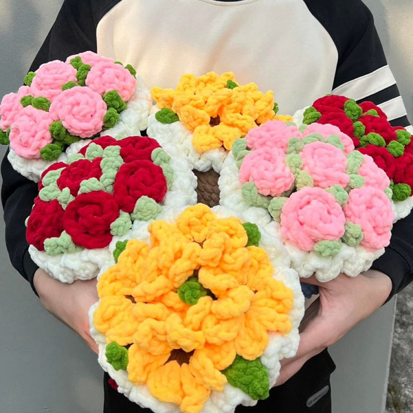 GIANT WOOL BOUQUET, ขนาดใหญ่ WOOL ROSE, HANDMADE FLOWERS, ของขวัญวันวันเกิด, GRADUATION FLOWERS, VAL