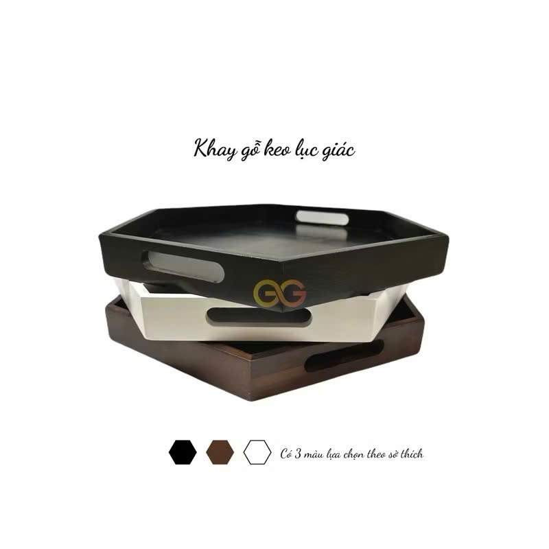 [EXPORTED, LIQUIDATION] MULTI-FUNCTIONAL HEXAGONAL BAMBOO WOOD TRAY, THICK FOOD TRAY MADE OF BAMBOO 