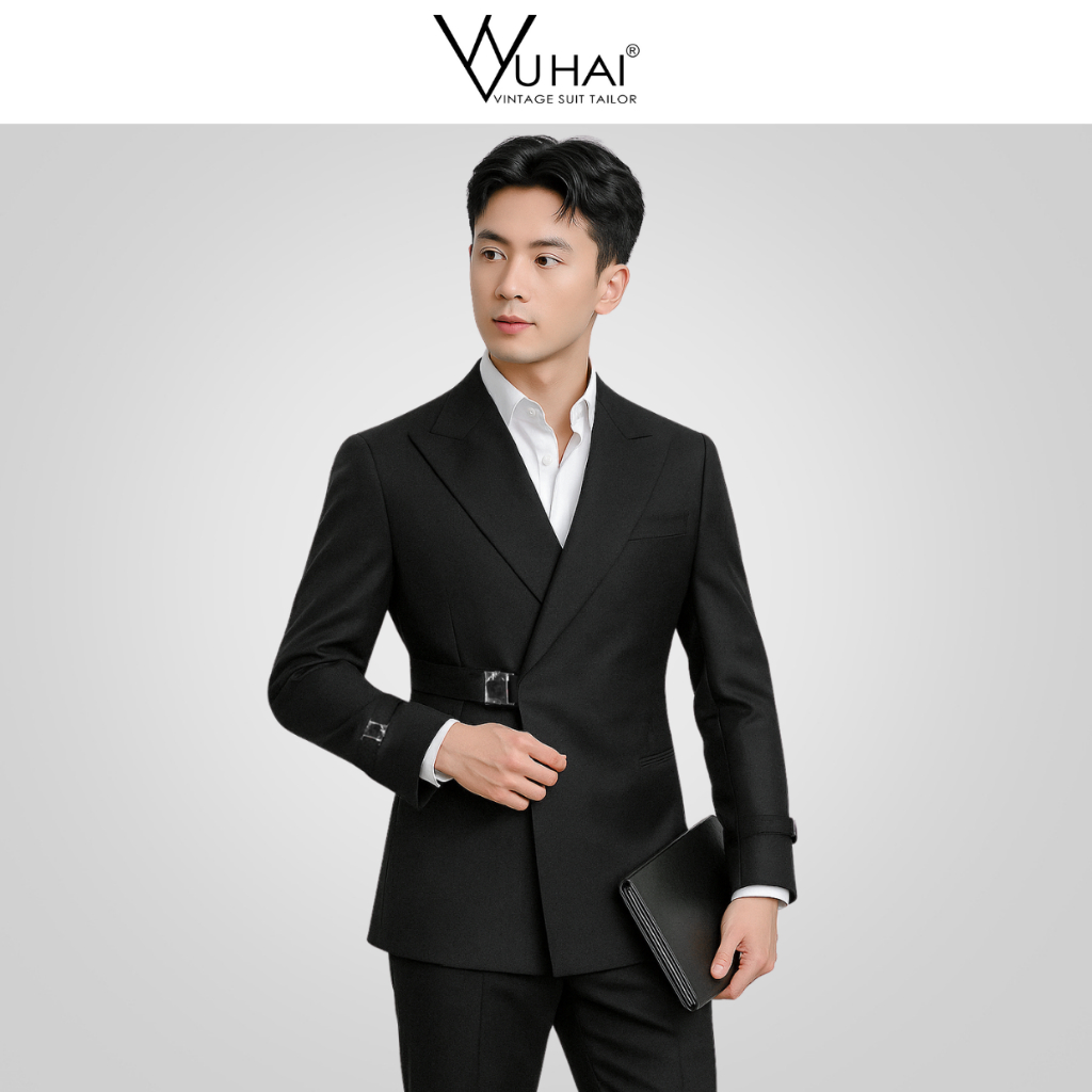 เสื้อเบลเซอร์แบบเข็มขัดไขว้/ชุดสูทแต่งงานที่น่าทึ่ง/เสื้อกั๊กผู้ชาย MC - เสื้อผ้าลําลองผู้ชาย VuHai