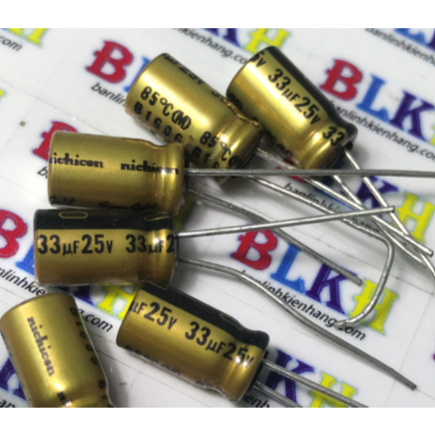 5 ตัวเก็บประจุเสียง 25V 33uF 6x11 Nichicon FG
