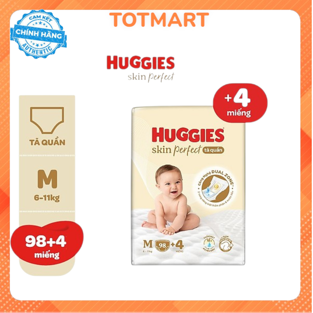 ผ้าอ้อมเด็ก/กางเกง Huggies Skin perfect M98 2 แพ็ค