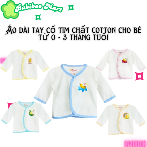 บาโบบู เสื้อคอเต่าแขนยาวสําหรับเด็กทารกทารกแรกเกิด 0 - 6 เดือนทําจากผ้าฝ้ายนุ่ม - BB04