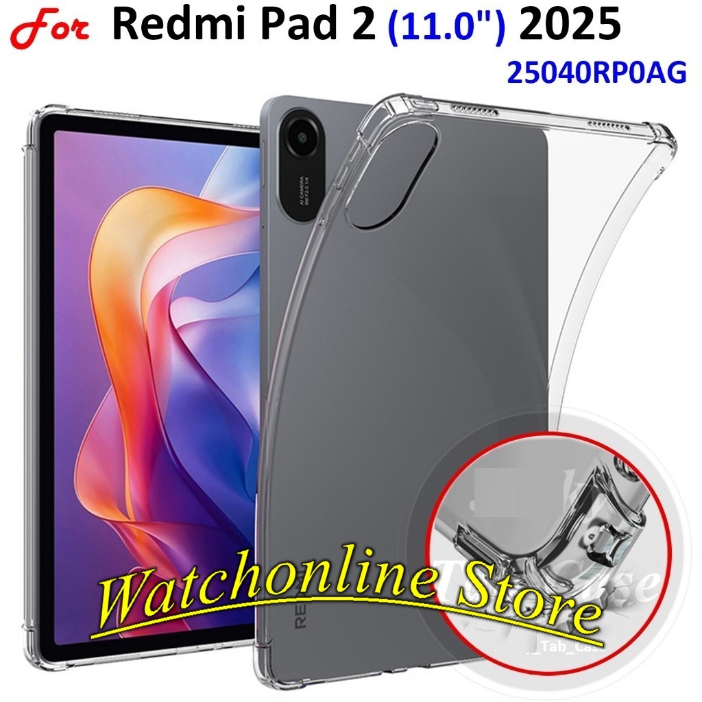 เคสกันกระแทกสําหรับ Xiao mi Redmi Pad 2 Pad2 11 นิ้ว 2025 ด้านหลังโปร่งใส