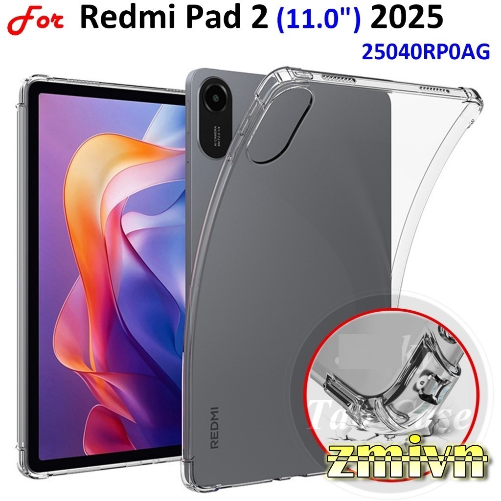 เคสแบบยืดหยุ่นสําหรับ Redmi Pad 2 11 นิ้ว 2025, Redmi Pad2 โปร่งใส
