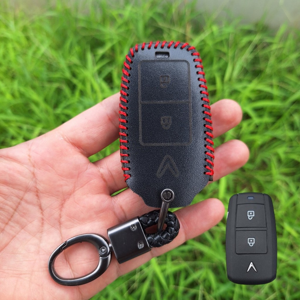 Vinfast VF3 เคสกุญแจหนัง, เคสกุญแจ Vinfast Vf3, ฝาครอบกุญแจหนังวัวแท้ Vinfast Vf3 2 ปี