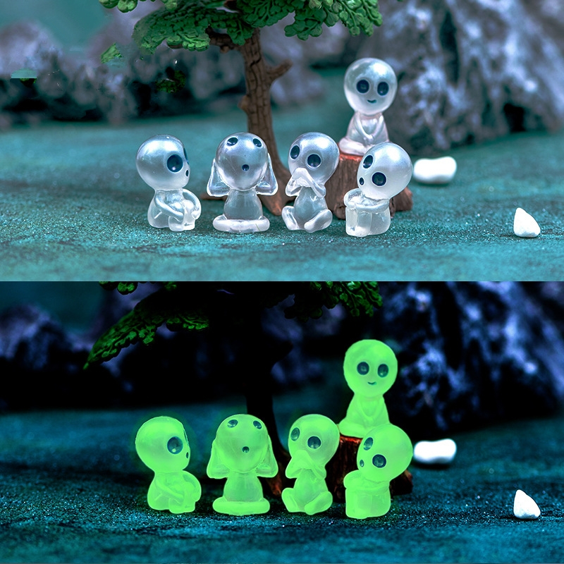 โมเดลเอลฟ์ Kodama พร้อมของตกแต่งเรืองแสงสําหรับจิ๋ว สวนขวด DIY