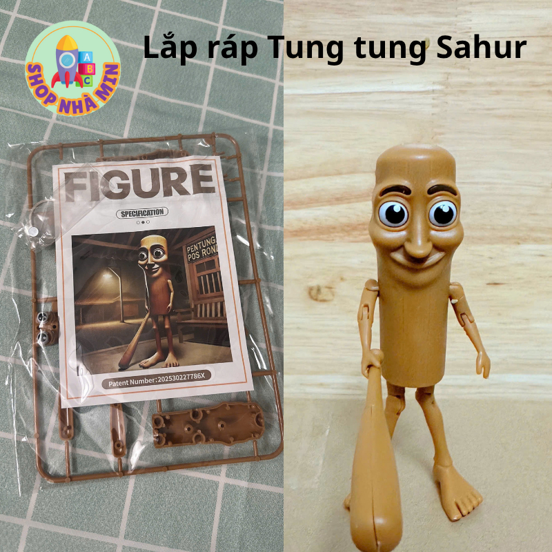 ประกอบด้วยตนเอง Sahur Tung Tung Model ประกอบ Sahur Tung ของเล่นสูง 9.5 ซม.