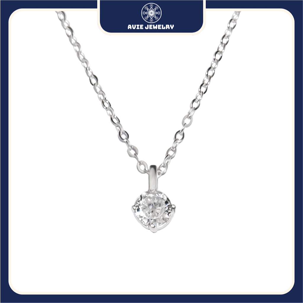 สร้อยคอเงิน S925 สําหรับผู้หญิงหินเรียบง่ายและประณีต AVIE JEWELRY MDE-0169