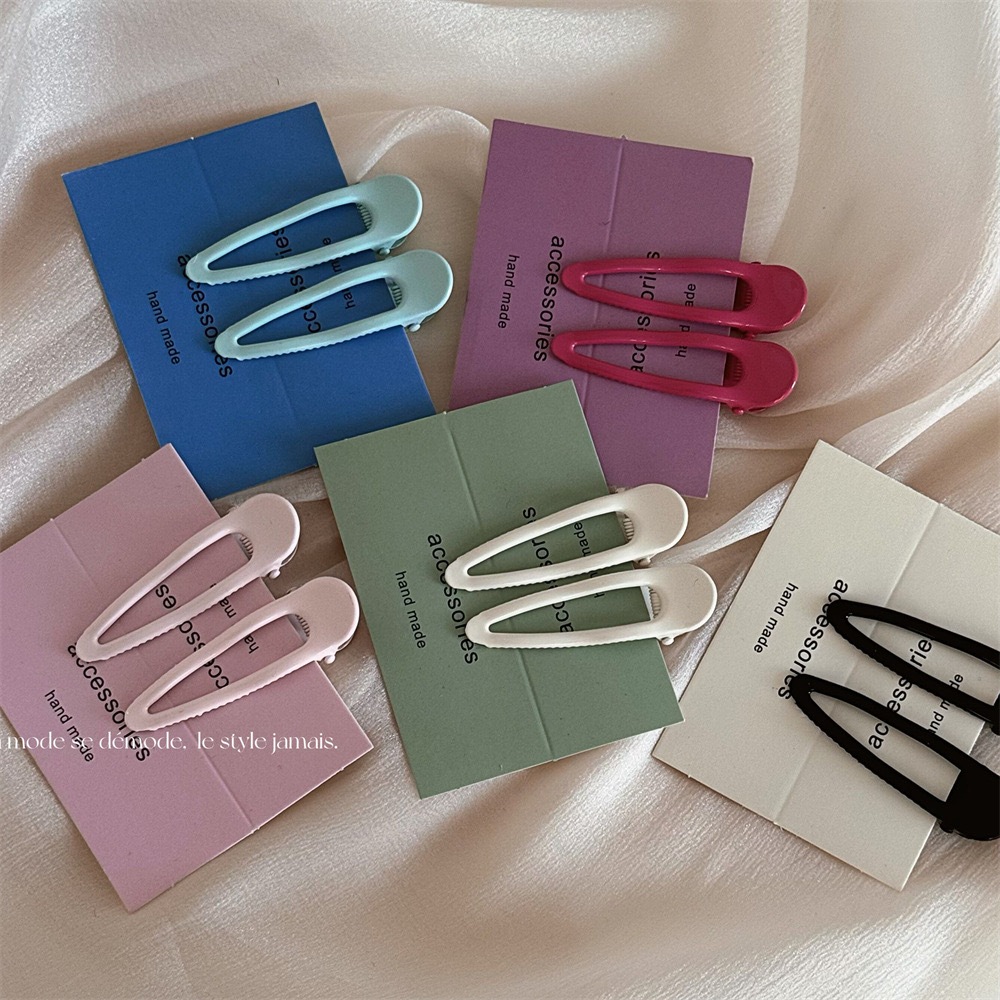 ชุดกิ๊บปากเป็ดสีทึบโปร่งใส 2 ชิ้น, กิ๊บหน้าม้าปากเป็ดน่ารัก, เครื่องประดับผมขนาดเล็ก Tana_Storee