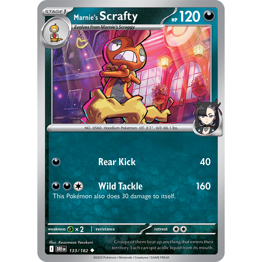 [KW2 Pokemon] [EN] การ์ด 133/182 Scrafty ของ Marnie - DRIVEN