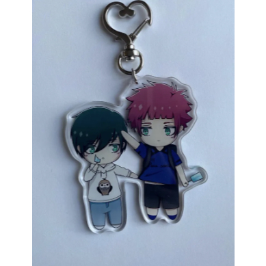 Blue Lock Anime Rin และ Sae Itoshi ขาตั้งอะคริลิค / พวงกุญแจ