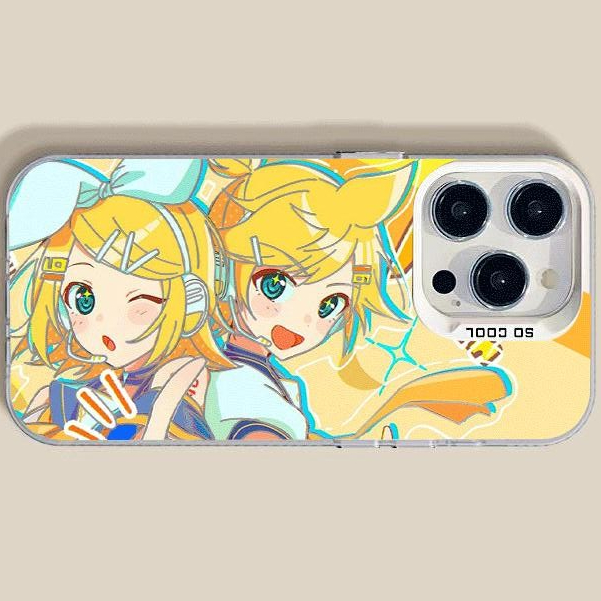 เคส Iphone Samsung Vivo ที่รองรับพร้อมภาพ Rin และ Len ใน Vocaloid พร้อมเอฟเฟกต์ IMD IT458