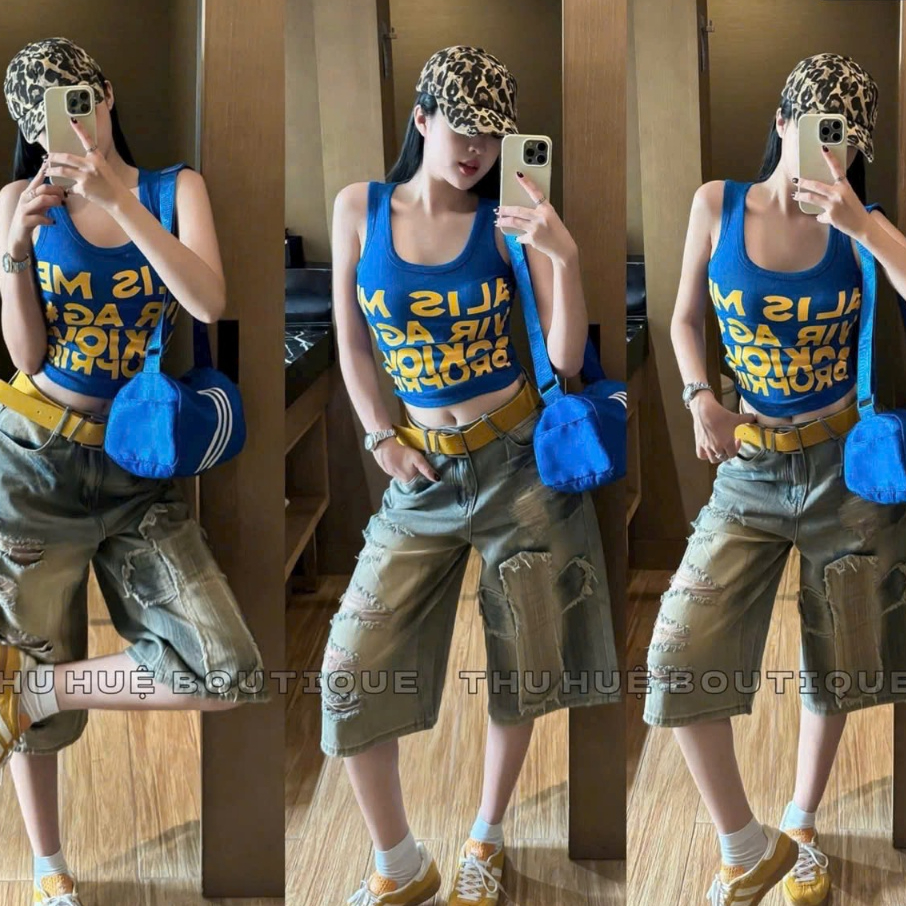 กางเกงยีนส์ผู้หญิง HIGH-WAIST WITH MANY Ripped FASHION STYLE 2025 – DUBAI FASHION